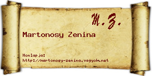 Martonosy Zenina névjegykártya